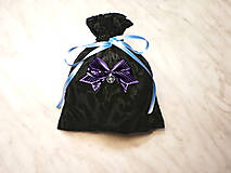 Úžitkový textil - Darčekové zamatové vrecúško čierné s mašličkou , kozmetický sáčok, vrecúško na šperky, - 13037299_