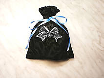 Úžitkový textil - Darčekové zamatové vrecúško čierné s mašličkou , kozmetický sáčok, vrecúško na šperky, - 13037311_