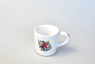 Nádoby - Šálka kávová s mini dekorom (Pestrofarebná) - 13038575_