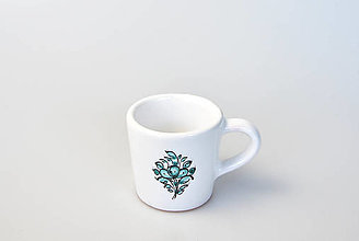 Nádoby - Šálka kávová s mini dekorom (Zelená) - 13038585_