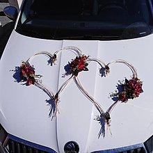 Dekorácie - Srdcia na svadobné auto (Bordová) - 13036544_
