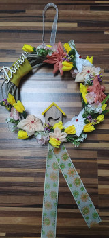 Dekorácie - Žltý venček Domov - 13036998_