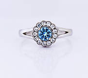 Prstene - Zásnubný prsteň s akvamarínom - 13034973_