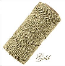 Galantéria - Linhasita voskovaná šnúrka na micro macramé - Gold 1,2mm, bal.1klbko (130m) - 13036320_