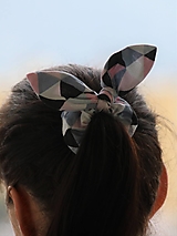 Ozdoby do vlasov - Scrunchies ušatá trojuholníky ružové - 13041134_