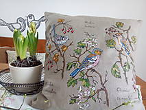 Úžitkový textil - Vankúš- vtáčiky ll - 13039094_
