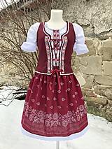 Šaty - Ľudový dámsky kroj bordový "Irenka" s lajblíkom - 13043087_