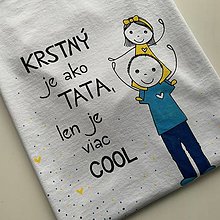 Topy, tričká, tielka - Originálne maľované tričko pre KRSTNÚ/ KRSTNÉHO s 2 postavičkami (KRSTNÝ + dievčatko 2) - 13040564_