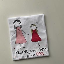 Topy, tričká, tielka - Originálne maľované tričko pre KRSTNÚ/ KRSTNÉHO s 2 postavičkami (KRSTNÁ + dievča 4) - 13040573_