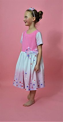 Detské oblečenie - Dievčenské bavlnené šaty "bodka" - 13042956_