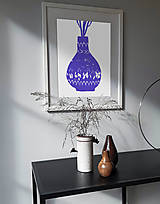 Grafika - Print s modrou vázou - 13040841_