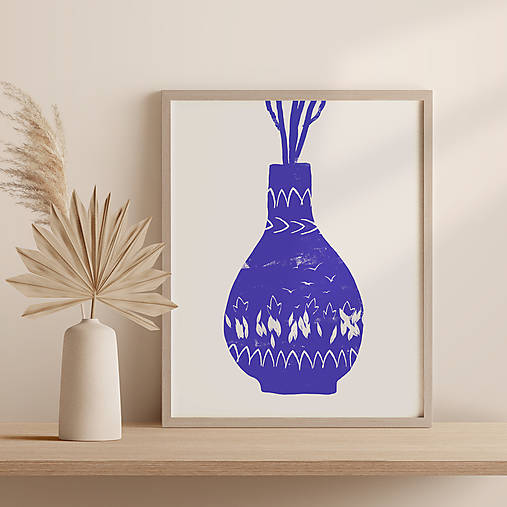 Print s modrou vázou