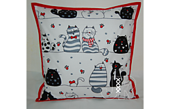 Úžitkový textil - zamilované mačičky - 13040744_