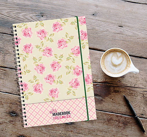Papiernictvo - MADEBOOK špirálový zápisník A5 - ROMANTIKA - 13043556_