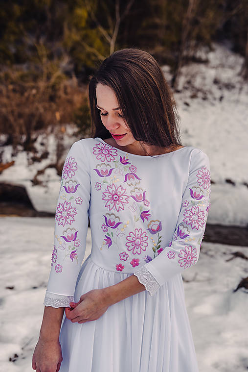  - Svadobné šaty fialové kvety Vajnory - 13046807_
