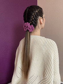 Ozdoby do vlasov - scrunchie (mäkkulinká gumička do vlasov) ružová kolekcia - 13046274_