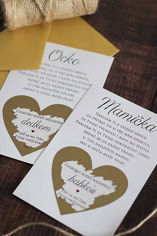 Papiernictvo - Stierací žreb - babka&dedko ❤ (MAMIČKA - oznámenie A6) - 13049568_