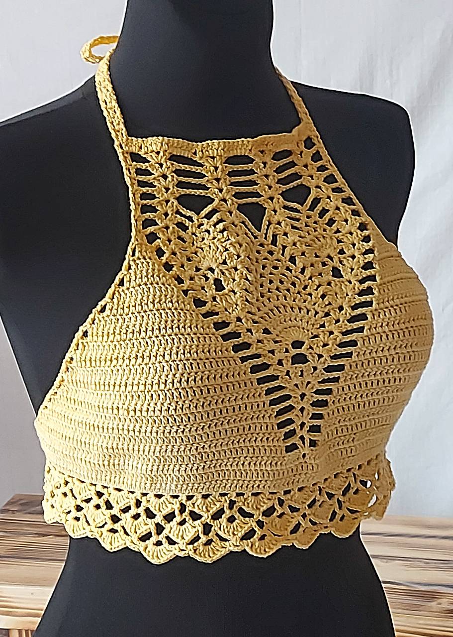 Háčkovaný letný crop top