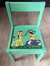 Stolička pre deti-žirafa,slon,levík,opica