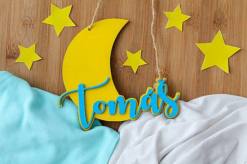 Tabuľky - Detská menovka MESIAC - 13047554_