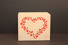 Úložné priestory & Organizácia - Srdce Ručne maľovaná drevená krabička na obrúčky - 13053310_