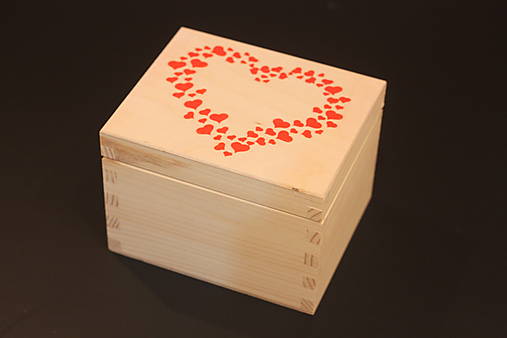 Srdce Ručne maľovaná drevená krabička na obrúčky