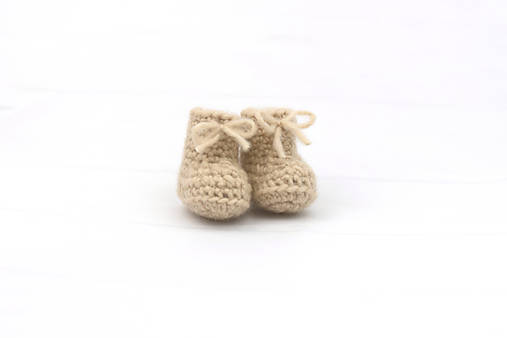 Detské topánky - Béžové papučky ALPACA/ BAVLNA/MERINO - 13055249_