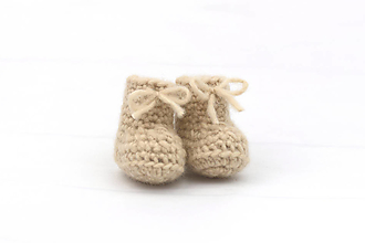 Detské topánky - Béžové papučky ALPACA/ BAVLNA/MERINO - 13055249_