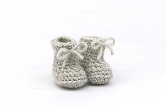 Detské topánky - Sivé papučky ALPACA/ BAVLNA/MERINO - 13055356_