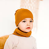 Detské čiapky - 100% merino Celoročná tenšia čiapka -horčica (s vyšitím iniciálky) - 13054004_