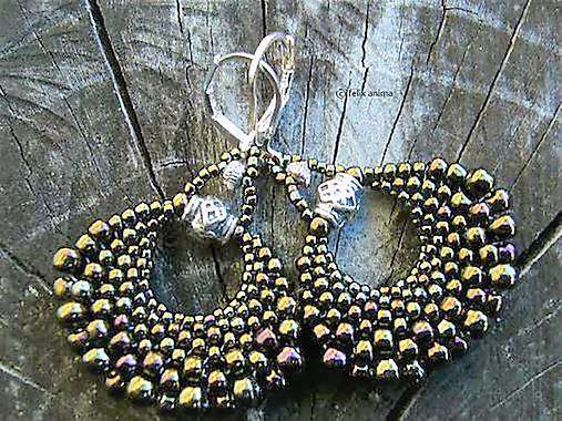 Náušnice - Vejáriky METALLIC IRIS BROWN - 13053488_