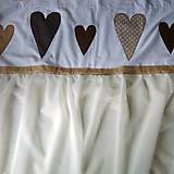 Úžitkový textil - Záves so srdiečkami a s riasenou záclonou (dĺžka 90  x šírka 120 cm) - 13056741_