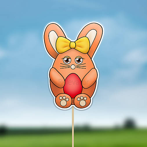 Dekorácie - Zápich veľkonočný - zajačica (s obrysmi) - 13056713_