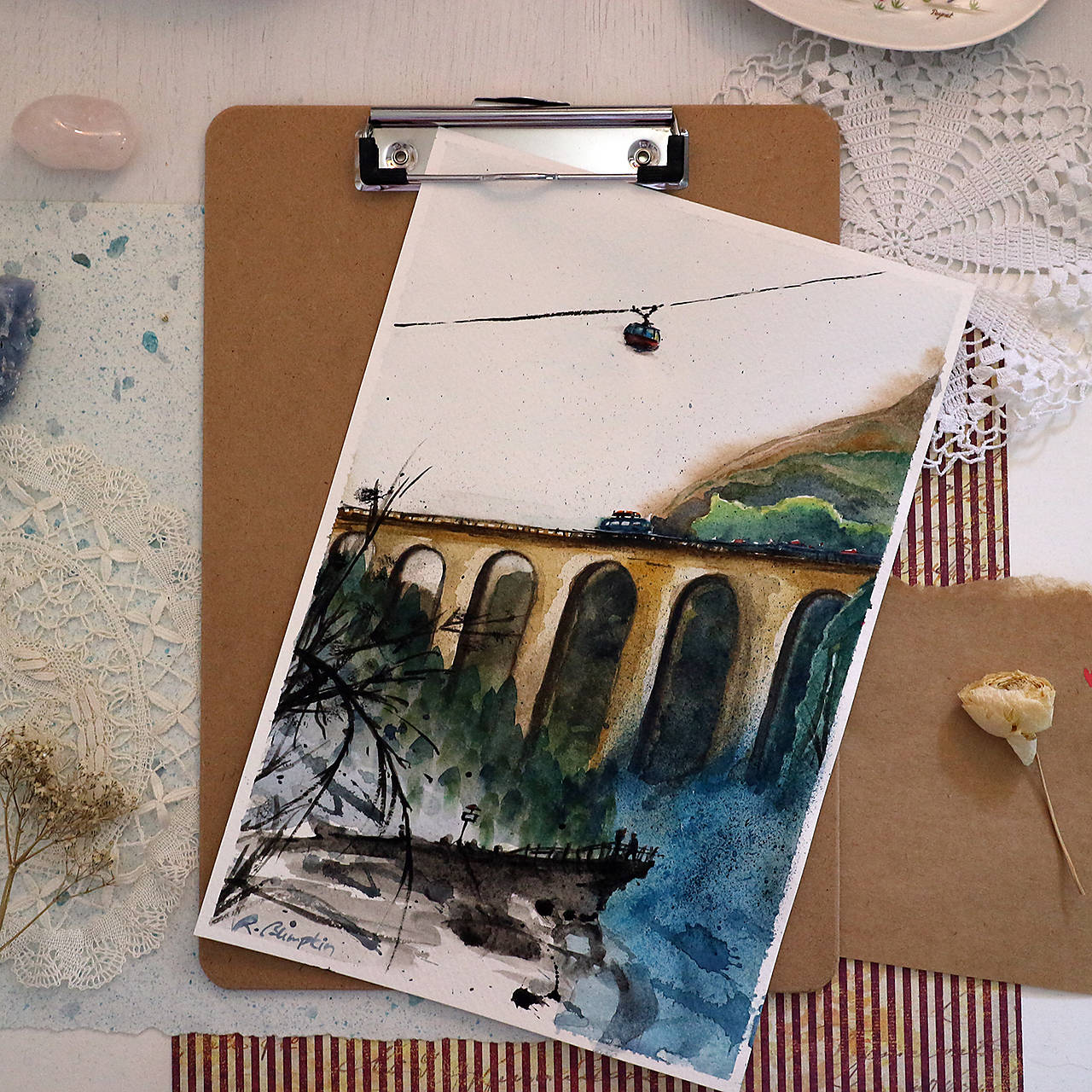 Tri cesty/ akvarelový originál by Richie Bumpkin