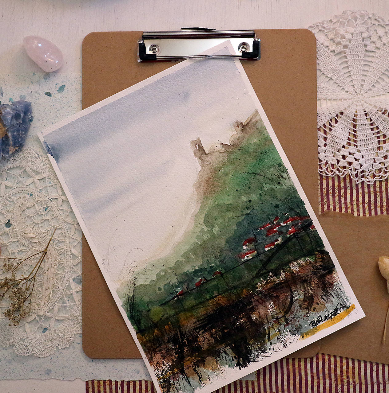 Močarisko/ akvarelový originál by Richie Bumpkin