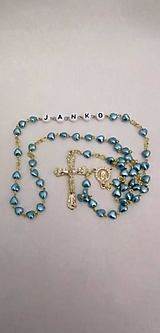 Iné šperky - Ruženec s menom modré srd. Janko - 13062066_