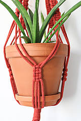 Dekorácie - Makramé držiak na kvetináč // Jarabina - 13059043_