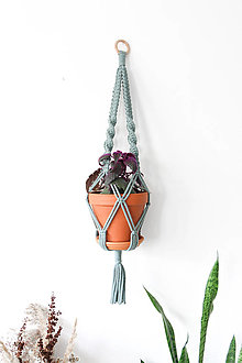 Dekorácie - Makramé držiak na kvetináč // set Kiwi & Oliander (Oliander samostatne) - 13058978_