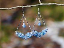 Náušnice - Bubbly Swings modré náušnice - 13059276_