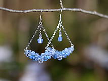 Náušnice - Bubbly Swings modré náušnice - 13059281_
