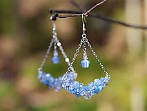 Náušnice - Bubbly Swings modré náušnice - 13059284_
