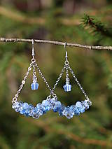 Náušnice - Bubbly Swings modré náušnice - 13059289_