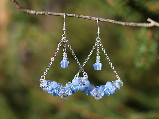 Bubbly Swings modré náušnice