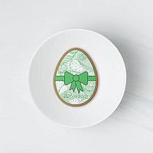 Dekorácie - Kraslica a mašlička - potlač na koláč  (zelená) - 13058549_