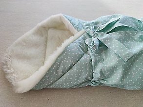 Detský textil - Vlnienka Klasická zavinovačka pre novorodenca zimná 100% MERINO TOP MINT Trojuholník - 13066750_