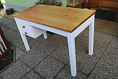 Nábytok - Masívny písací stôl s dvomi šuflíkmi - 13064754_