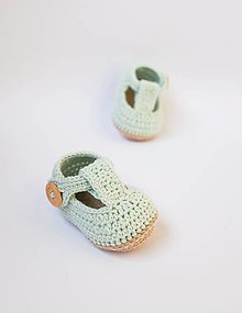 Detské topánky - papučky/sandálky  (mentolovo-béžové) - 13063532_