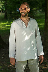 Pánske oblečenie - Pánska ľanová košeľa HORAN - 13063978_