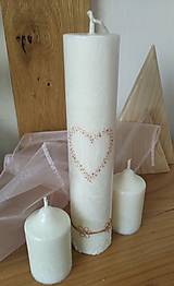 Sviečky - Svadobné sviečky / sada na svadobný stôl 5 ks - 13063989_