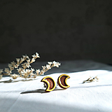 Náušnice - Drevené maľované náušnice Hviezda & Mesiac - 13068212_